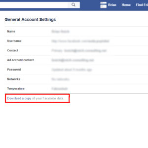 how to download your facebook data